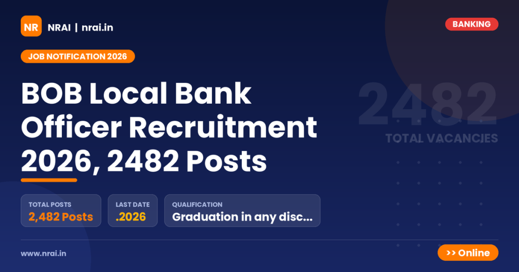 BOB Local Bank Officer Recruitment 2026, 2482 Posts - NRAI nrai.in
