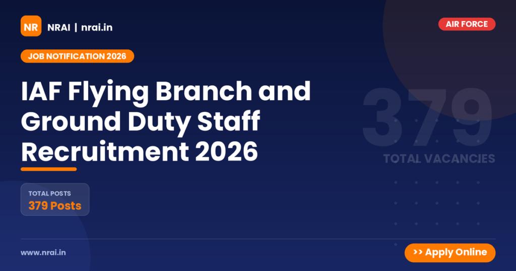 IAF Flying Branch and Ground Duty Staff Recruitment 2026 - NRAI nrai.in