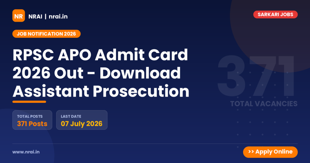 RPSC APO Admit Card 2026 Out - Download Assistant Prosecution - NRAI nrai.in
