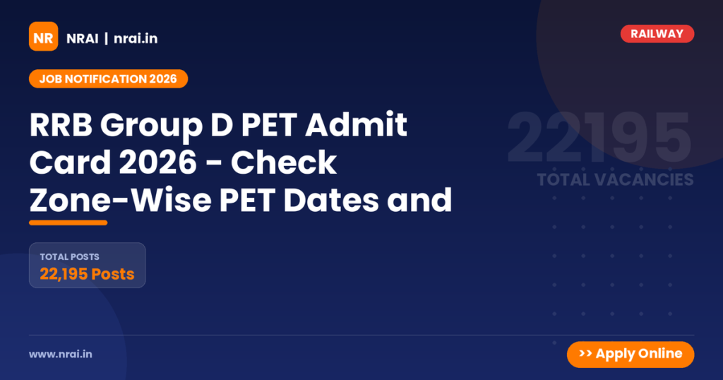RRB Group D PET Admit Card 2026 - Check Zone-Wise PET Dates and - NRAI nrai.in
