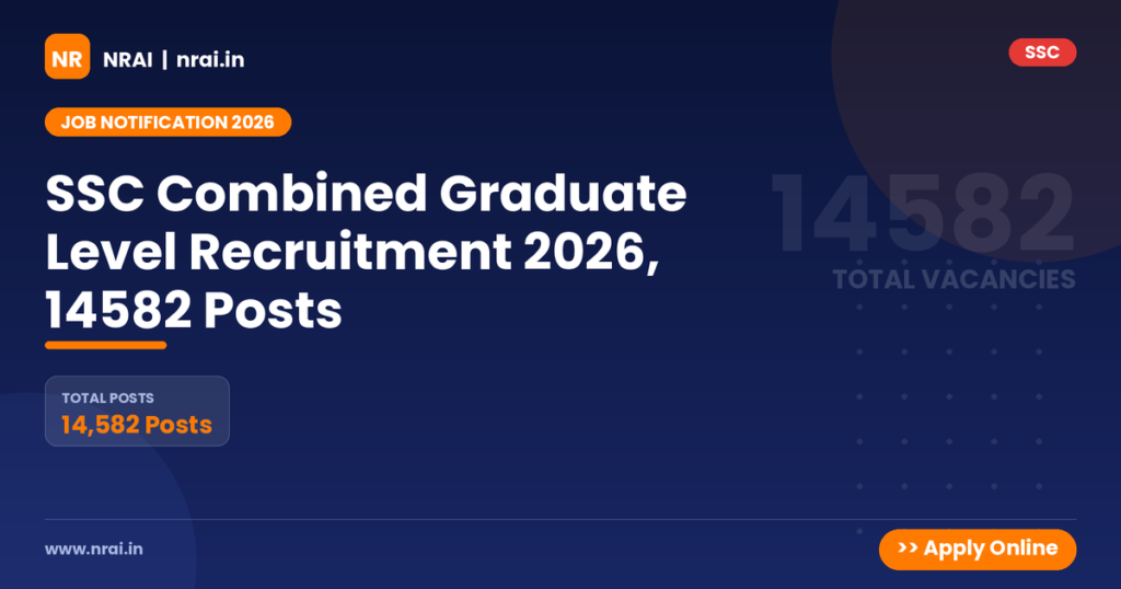 SSC Combined Graduate Level Recruitment 2026, 14582 Posts - NRAI nrai.in