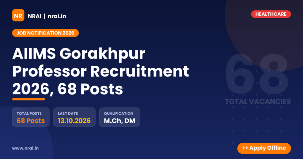 AIIMS Gorakhpur Professor Recruitment 2026, 68 Posts - NRAI nrai.in