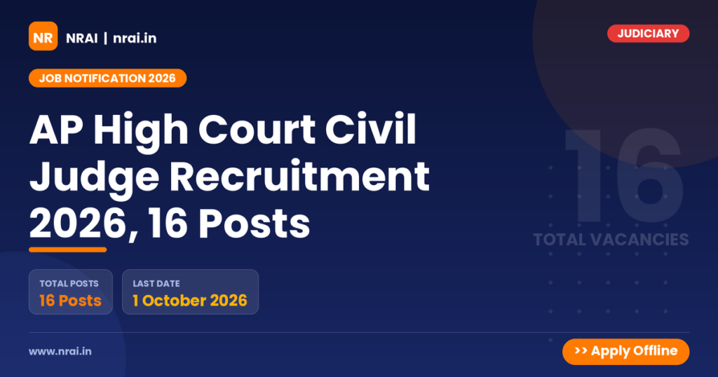 AP High Court Civil Judge Recruitment 2026, 16 Posts - NRAI nrai.in