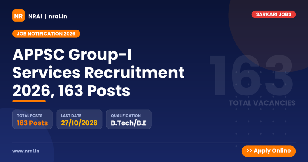 APPSC Group-I Services Recruitment 2026, 163 Posts - NRAI nrai.in