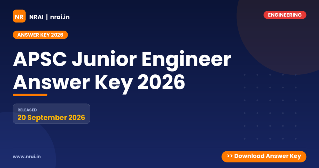 APSC Junior Engineer Answer Key 2026 - NRAI nrai.in