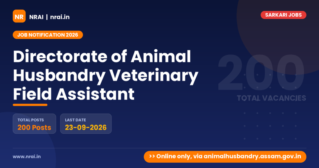 Directorate of Animal Husbandry Veterinary Field Assistant - NRAI nrai.in