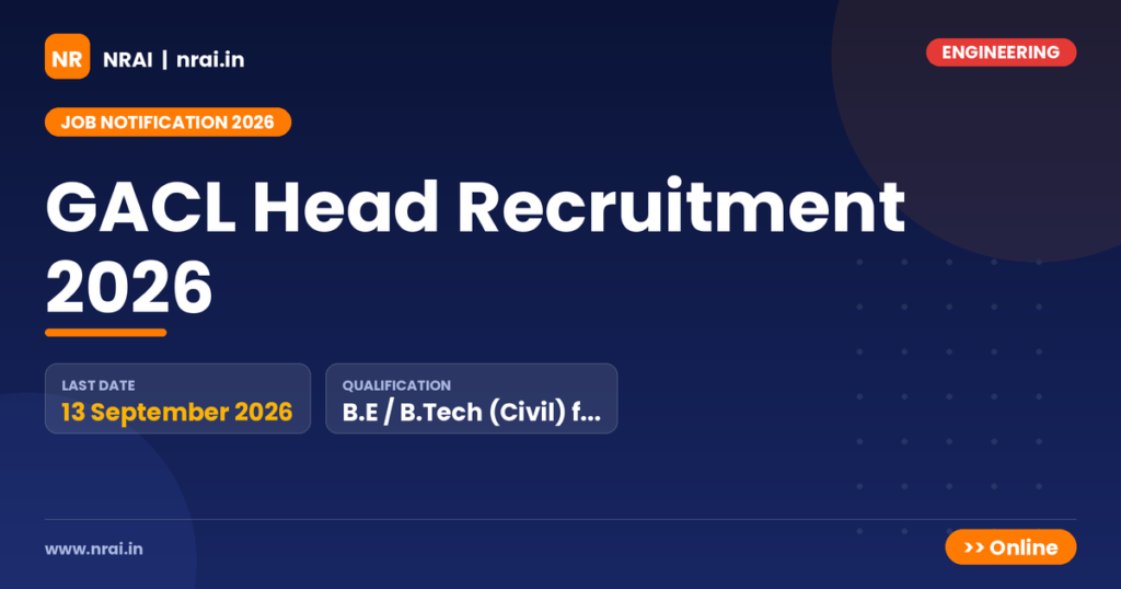GACL Head Recruitment 2026 - NRAI nrai.in