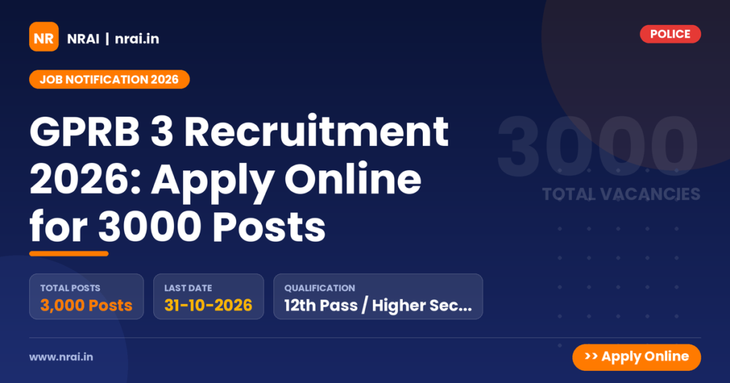 GPRB 3 Recruitment 2026: Apply Online for 3000 Posts - NRAI nrai.in