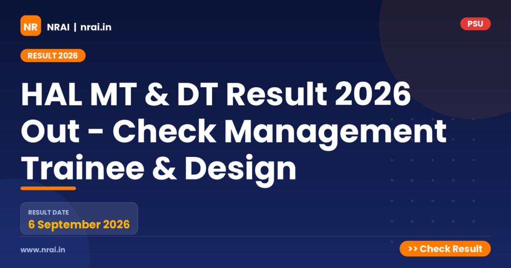 HAL MT & DT Result 2026 Out - Check Management Trainee & Design - NRAI nrai.in