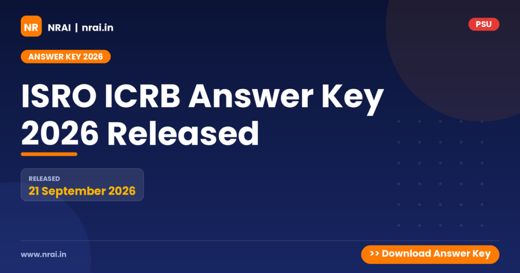 ISRO ICRB Answer Key 2026 Released - NRAI nrai.in