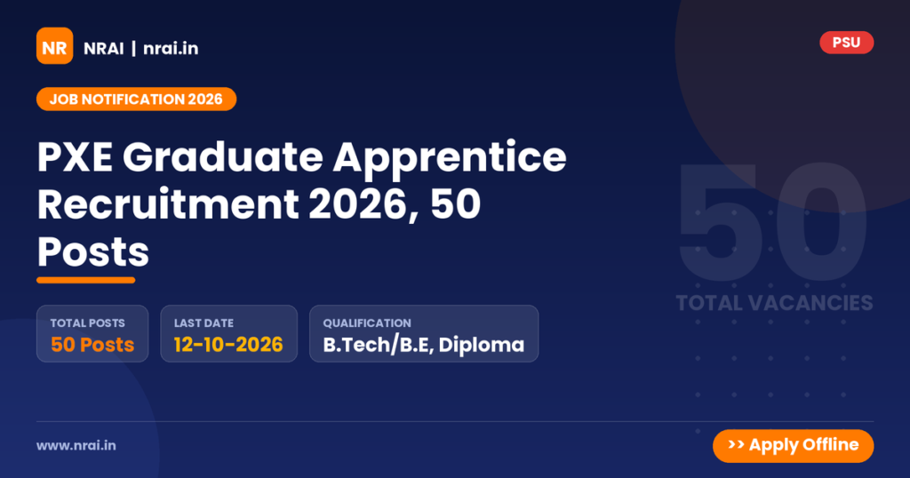 PXE Graduate Apprentice Recruitment 2026, 50 Posts - NRAI nrai.in