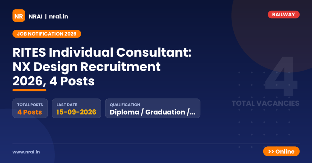 RITES Individual Consultant: NX Design Recruitment 2026, 4 Posts - NRAI nrai.in
