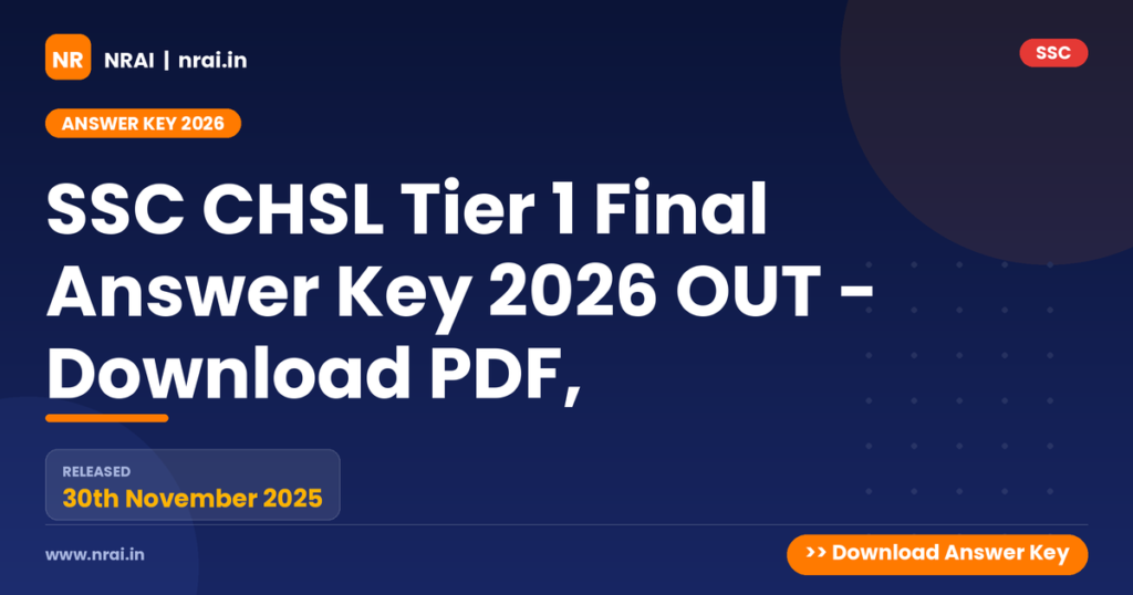 SSC CHSL Tier 1 Final Answer Key 2026 OUT - Download PDF, - NRAI nrai.in