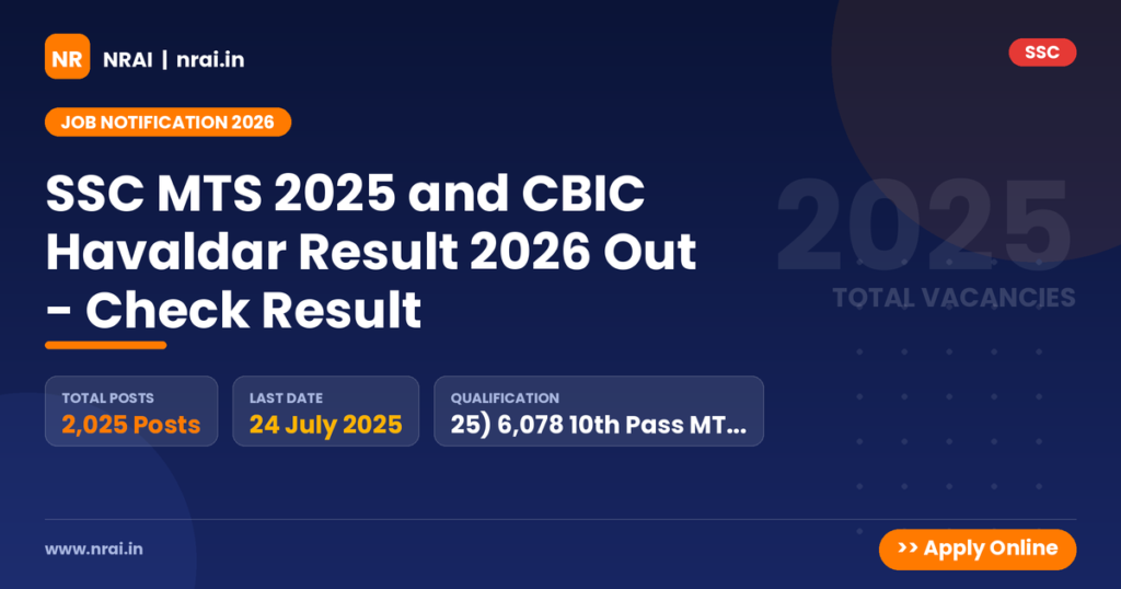 SSC MTS 2025 and CBIC Havaldar Result 2026 Out - Check Result - NRAI nrai.in