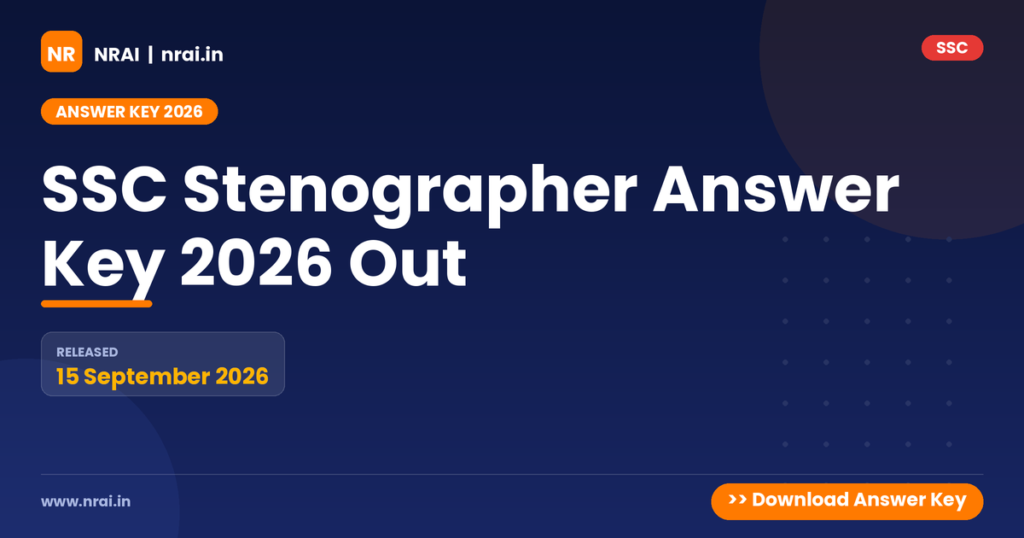 SSC Stenographer Answer Key 2026 Out - NRAI nrai.in