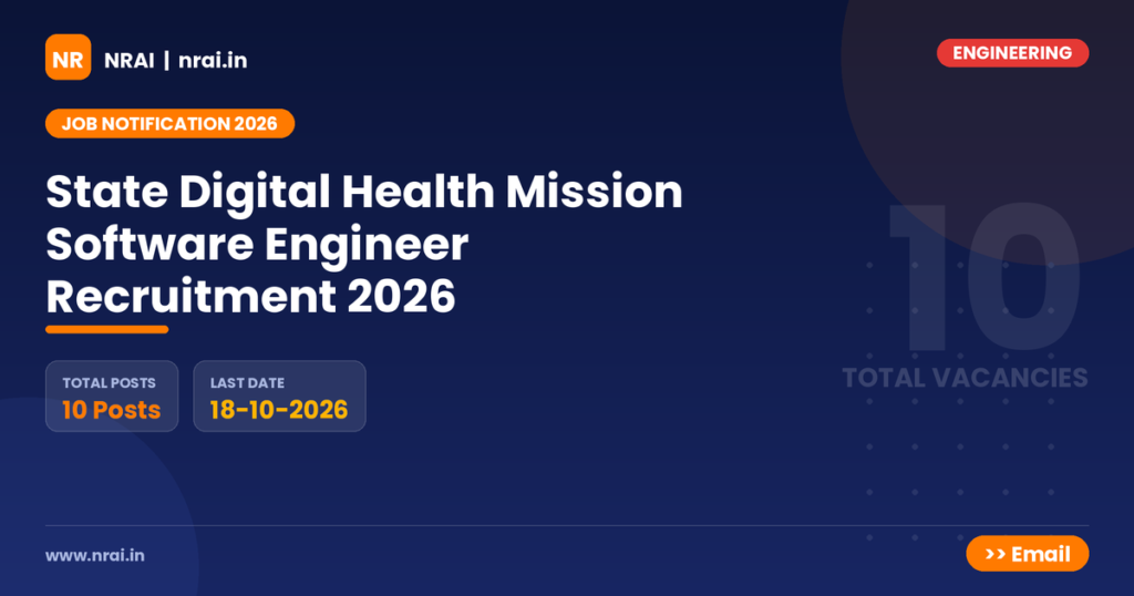 State Digital Health Mission Software Engineer Recruitment 2026 - NRAI nrai.in