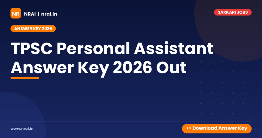 TPSC Personal Assistant Answer Key 2026 Out - NRAI nrai.in