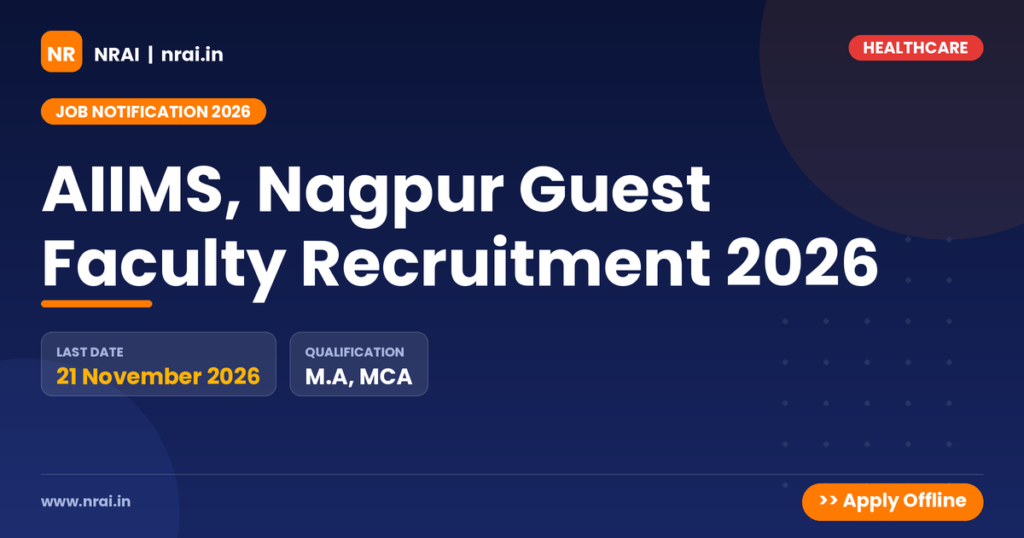 AIIMS, Nagpur Guest Faculty Recruitment 2026 - NRAI nrai.in