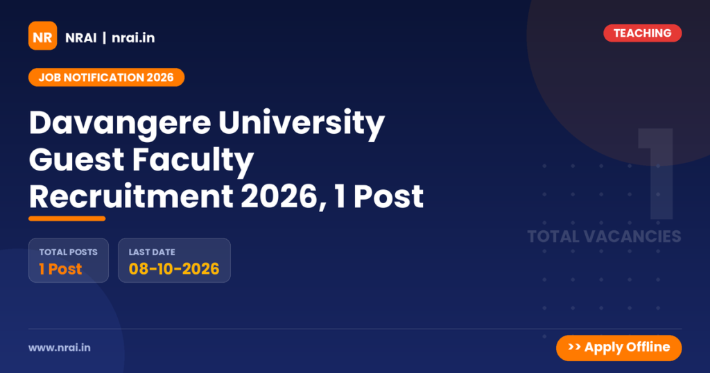 Davangere University Guest Faculty Recruitment 2026, 1 Post - NRAI nrai.in