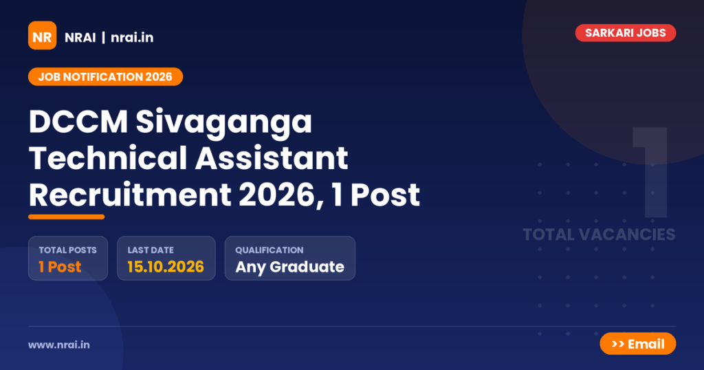 DCCM Sivaganga Technical Assistant Recruitment 2026, 1 Post - NRAI nrai.in
