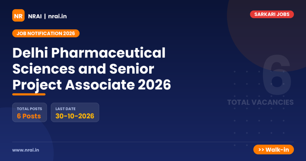 Delhi Pharmaceutical Sciences and Senior Project Associate 2026 - NRAI nrai.in