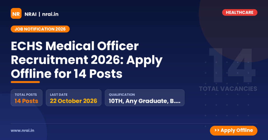 ECHS Medical Officer Recruitment 2026: Apply Offline for 14 Posts - NRAI nrai.in