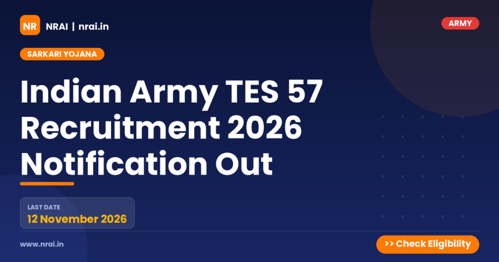 Indian Army TES 57 Recruitment 2026 Notification Out - NRAI nrai.in