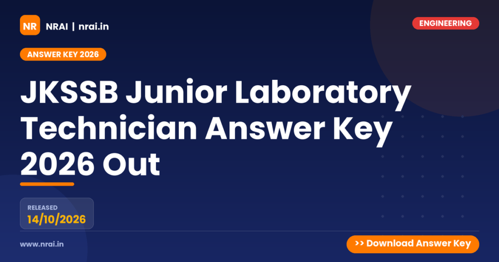 JKSSB Junior Laboratory Technician Answer Key 2026 Out - NRAI nrai.in