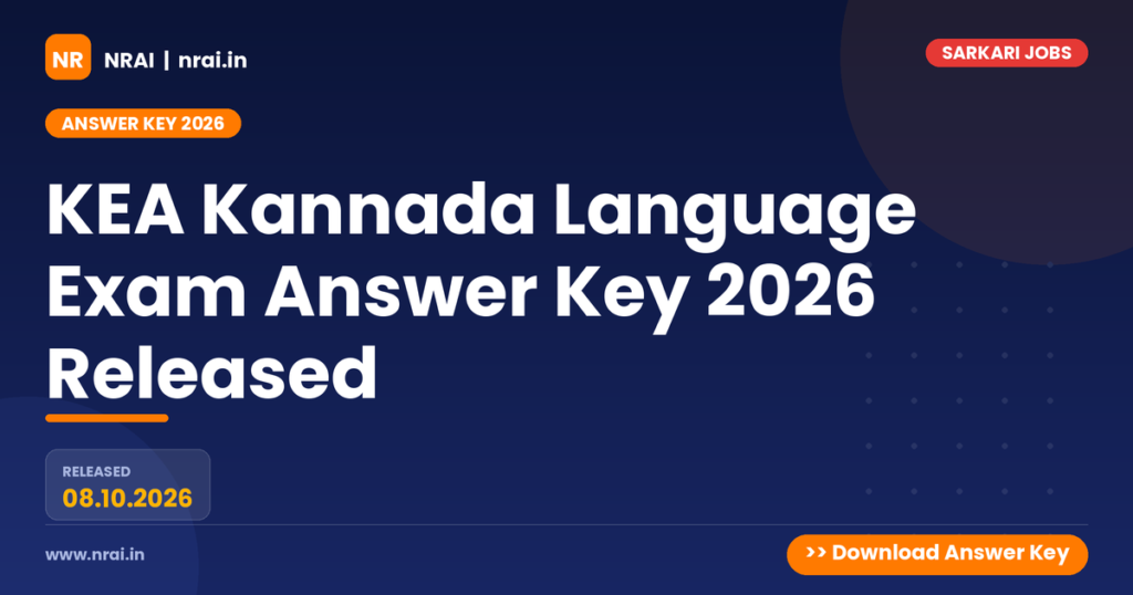 KEA Kannada Language Exam Answer Key 2026 Released - NRAI nrai.in
