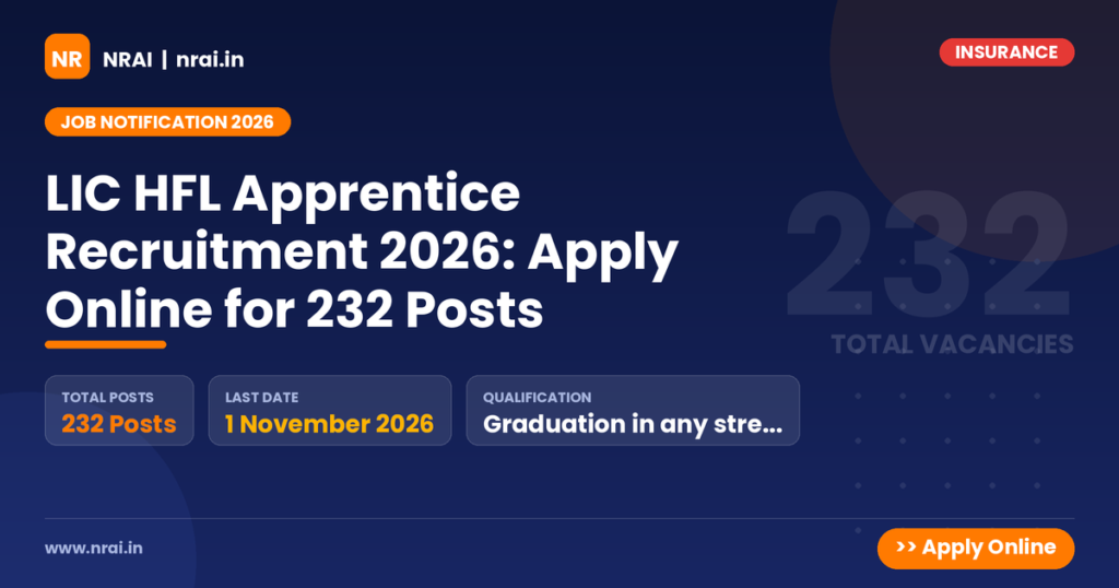 LIC HFL Apprentice Recruitment 2026: Apply Online for 232 Posts - NRAI nrai.in